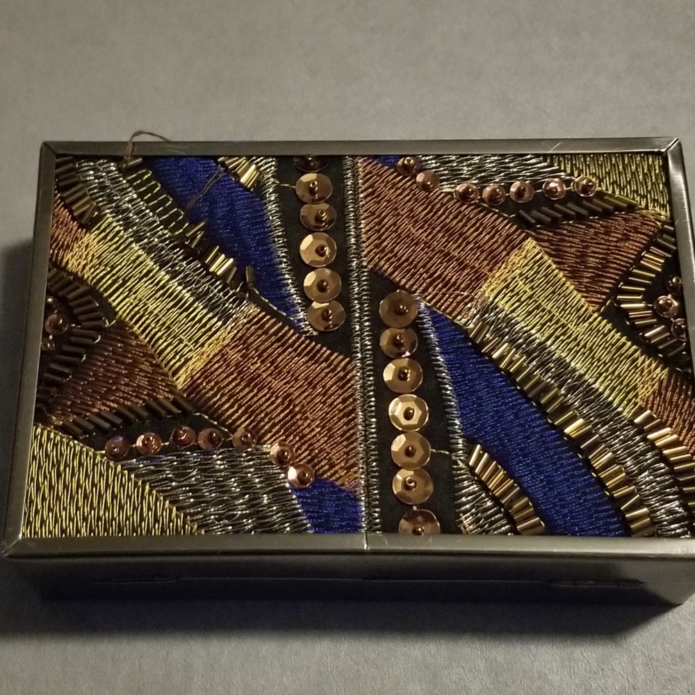 Natasha stitched crossbody small box clutch purse.